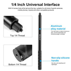 PULUZ 2m Metal Selfie Stick Monopod for Insta360 One RS / X2 / X3, 2m Monopod