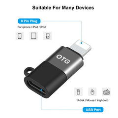 PULUZ 8 Pin to USB-C / Type-C PD OTG Adapter, 8 Pin OTG Adapter