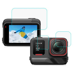 For Insta360 Ace Pro 2 PULUZ 3 in 1 Rear & Front Screen and Lens Tempered Glass Film, For Insta360 Ace Pro 2