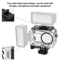 For DJI Osmo Action 5 Pro / 3 / 4 PULUZ 60m Underwater Waterproof Housing Diving Case with Cold Shoe & Buckle Basic Mount & Screw, For DJI Osmo Action 3 / 4 Waterproof Case