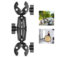 PULUZ Motorcycle Dualheads Crab Clamp Handlebar Fixed Mount for GoPro and Other Action Cameras