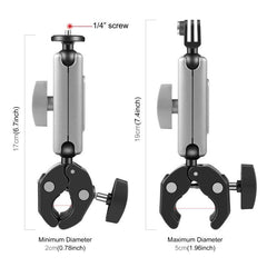 PULUZ Motorcycle Crab Pliers Clip Arm Mount with Mount Adapter & Long Screw