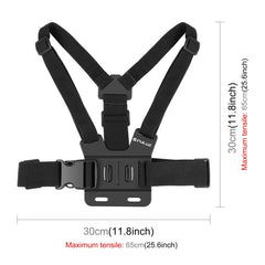 PULUZ 5 in 1 Adjustable Body Mount Belt Chest Strap with Phone Clamp & J Hook Mount & Long Screw Kit