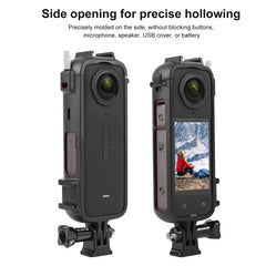 For Insta360 X4 PULUZ Cold Shoe PC Plastic Protective Frame with Adapter Mount & Screw, Cold Shoe PC Frame