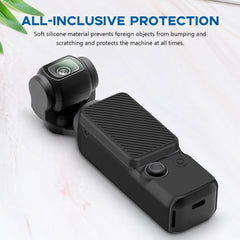 For DJI OSMO Pocket 3 PULUZ 2 in 1 Silicone Cover Case Set with Strap, Silicone Cover(Black), Silicone Cover(Blue)