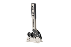 Trak Racer UK Heusinkveld Black Handbrake and shifter with textured grip and sturdy mounting, designed for racing sim setups.