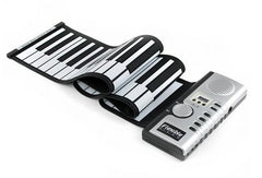 Datopal 61 Key Roll Up Soft Keyboard Piano MIDI, 61 Standard Keys White