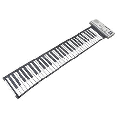 Datopal 61 Key Roll Up Soft Keyboard Piano MIDI, 61 Standard Keys White