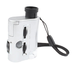 Pocket 30X-60X Microscope with 2-LED Lights / Money Detector Light, 30X-60X