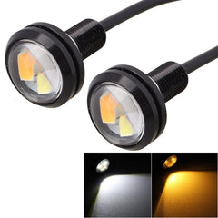 2 PCS 22.5mm 2W 200LM White + Yellow Light 4 LED SMD 5630 Eagle Eye Car Steering Light Daytime Running Light, 0