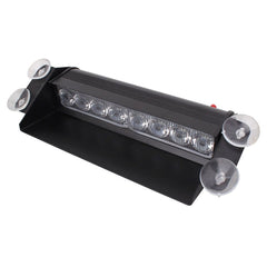 8W 800LM 8-LED 3-Modes Adjustable Angle Car Strobe Flash Dash Emergency Light Warning Lamp with Suckers, DC 12V, White + Red, White + Yellow