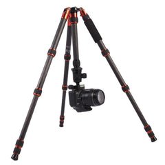 Triopo GT-2505x8.C Adjustable Portable Carbon Fiber Tripod with B-1 Aluminum Ball Head for Canon Nikon Sony DSLR Camera, GT-2505x8.C (Black), GT-2505x8.C (Gold)