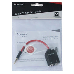 Aputure 3.5mm Audio Y Male to 2 Female Headset Mic Splitter Cable, 3.5mm Male to 2 Female