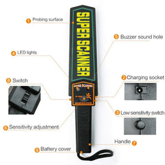 TS90 Hand-held Security Metal Detector, Detection Distance: 60mm, TS90