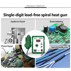 BEST BST-858D+ AC 220V 50Hz 650W LED Displayer Adjustable Temperature Unleaded Hot Air Gun with Helical Wind, BST-858D+ EU Plug, BST-858D+ US Plug