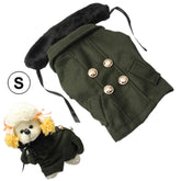 Gorgeous Woolen Cloth with Fur Collar Dog Coat Pet Clothes, Size: XL , Size: S(Deep Green)