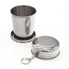 Stainless Steel Retractable Outdoor Cup Size: 85 x 72 x 72 mm (Big), Size: 85 x 72 x 72 mm