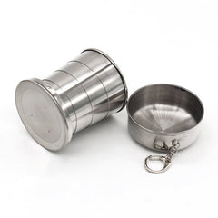 Stainless Steel Retractable Outdoor Cup Size: 85 x 72 x 72 mm (Big), Size: 85 x 72 x 72 mm