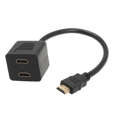 30cm HDMI Splitter Adapter Y Verteiler Stecker mit 2 Kupplung Gel (Gold Plated), 1 in 2 (Gold Plated)
