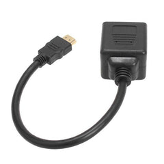 30cm HDMI Splitter Adapter Y Verteiler Stecker mit 2 Kupplung Gel (Gold Plated), 1 in 2 (Gold Plated)