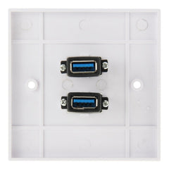 Dual USB 3.0 Female Plugs Home Wall Charger Plate Wall Plate Panel, 2 Ports USB 3.0