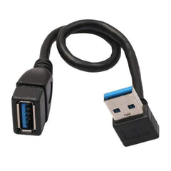 USB 3.0 Down Angle 90 degree Extension Cable Male to Female Adapter Cord, Length: 15cm, Down Angle AM to AF, length: 15cm