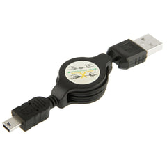 USB Retractable Data & Charger Cable for Motorola V3 / Mobile Phone / MP3 / MP4 / Digital Camera / GPS, Length: 10cm (Can be Extended to 80cm), Black, USB 2.0 to Mini 5 Pin