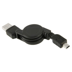 USB Retractable Data & Charger Cable for Motorola V3 / Mobile Phone / MP3 / MP4 / Digital Camera / GPS, Length: 10cm (Can be Extended to 80cm), Black, USB 2.0 to Mini 5 Pin