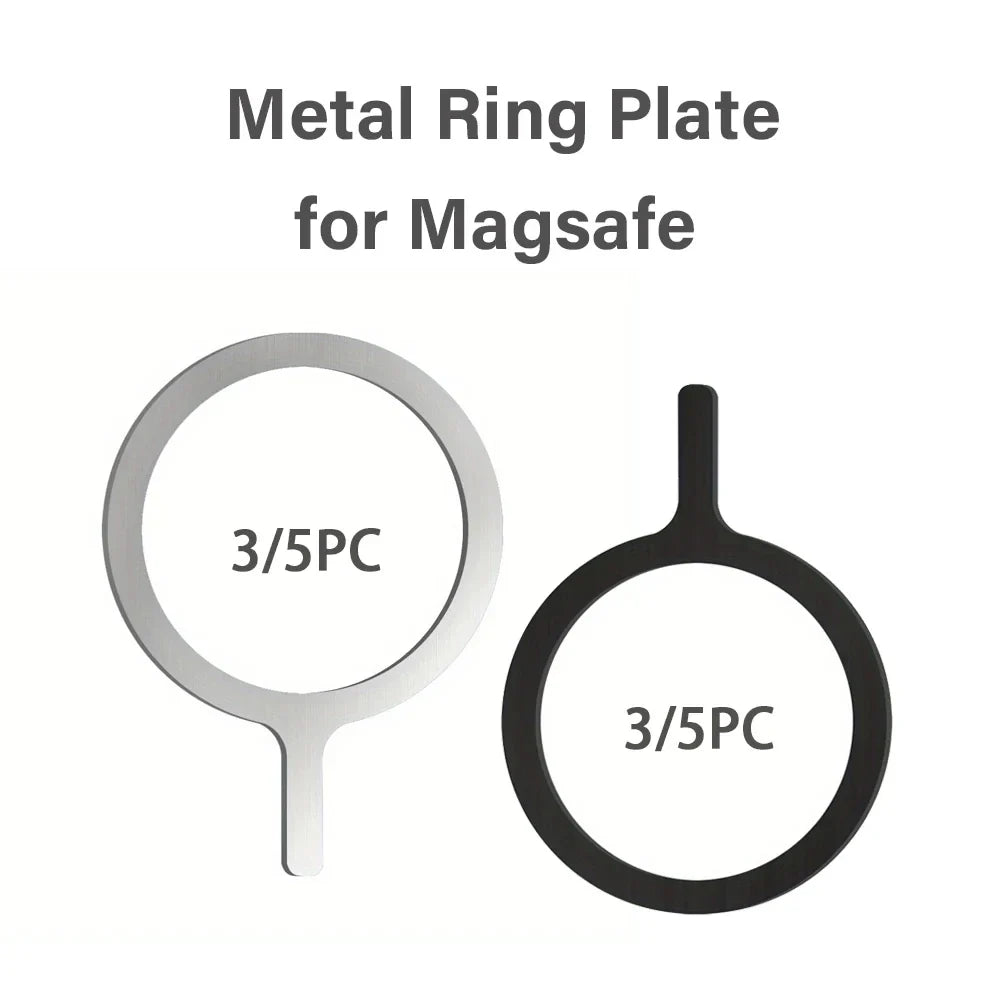 Eliteridegear 3/5 PC metal ring plate for MagSafe accessories, compatible with iPhone 14 and 15, for magnetic car mounts and wireless chargers