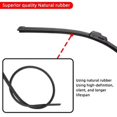 Eliteridegear J/U-shaped windshield wiper blade with natural rubber, available in 14 to 26 inches, for universal car windshield use.