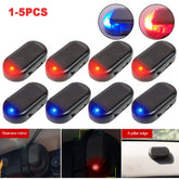 Eliteridegear solar-powered fake security light with flashing LED warning lamp for car anti-theft deterrence.