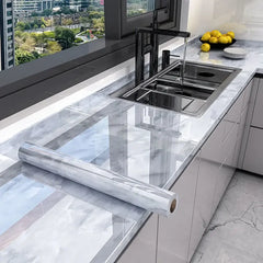 Waterproof Marble Self-Adhesive Wallpaper for Kitchen Decor