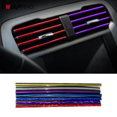 Set of 10 colorful chrome car interior air conditioner outlet vent grille decorations by Eliteridegear, designed for DIY auto styling.
