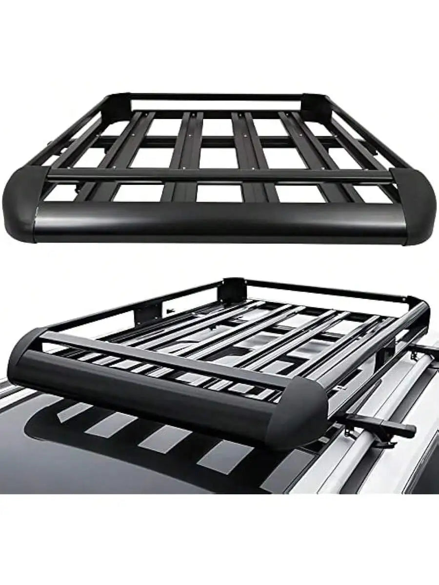 Eliteridegear Aintier roof rack with 48-inch crossbars for cargo basket and luggage carrier, mounted on vehicle roof.
