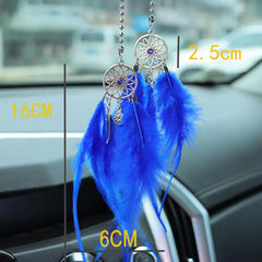 Mini Dream Catcher Car Mirror Hanger Calming Wind Chimes