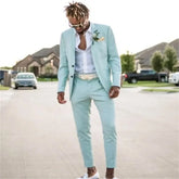 Buttons Beach Wedding Suit For Men Slim Fit Blazer Elegant