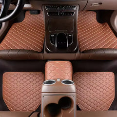 Set of five waterproof leather car floor mats by Eliteridegear, universal auto foot pad protectors for vehicle interior.