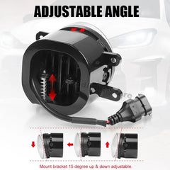 Eliteridegear 3-inch 30W LED fog light with 6000K white flat driving beam for off-road and vehicle visibility.