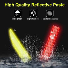 Reflective safety warning tape for cars, Eliteridegear, showing anti-collision strips on a vehicle trunk exterior.
