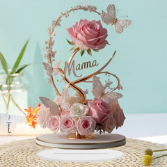 Choice 2D Acrylic Pink Flower Bouquet For Mom Desk Decor