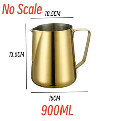 Stainless Steel Coffee Frothing Pitcher – 900ML Milk Steaming Jug