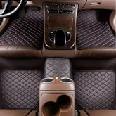 Set of 5 waterproof leather car floor mats by Eliteridegear, universal auto foot pad protectors for vehicle interior.