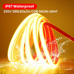 KISUFU COB LED Neon Strip Light 220V IP67 Waterproof Home