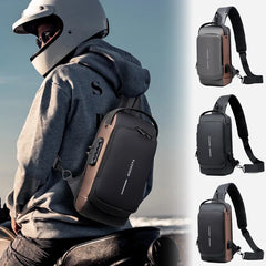 Eliteridegear men's chest bag with password lock, anti-theft design, for biking, running, travel, outdoor, and casual use.