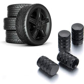 Set of four Eliteridegear aluminum car wheel tire valve stem caps, dust covers for tire air valves, universal fit.