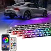 RGB flexible car underglow light strip by Eliteridegear, 12V LED underbody ambient light with app control and neon decorative illumination.