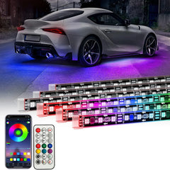 RGB flexible car underglow light strip by Eliteridegear, 12V LED underbody ambient light with app control and neon decorative illumination.