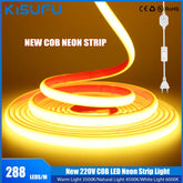 KISUFU COB LED Neon Strip Light 220V IP67 Waterproof Home
