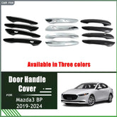 Chrome door handle cover set by Eliteridegear, featuring ABS carbon fiber styling, designed to enhance vehicle door appearance.
