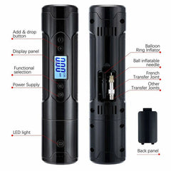 Eliteridegear small air pump inflator with compact design, suitable for vehicles and sports equipment, shown in the image.